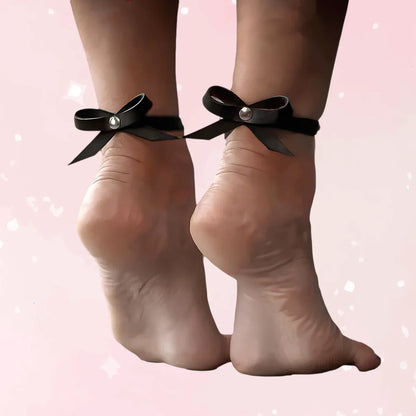 Bow-Tied O-Ring Ankle Cuffs - Puppy's Aesthetics