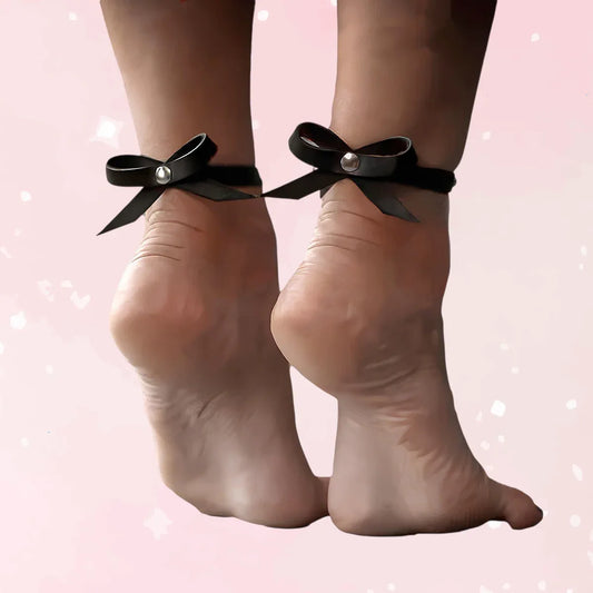 Bow-Tied O-Ring Ankle Cuffs - Puppy's Aesthetics