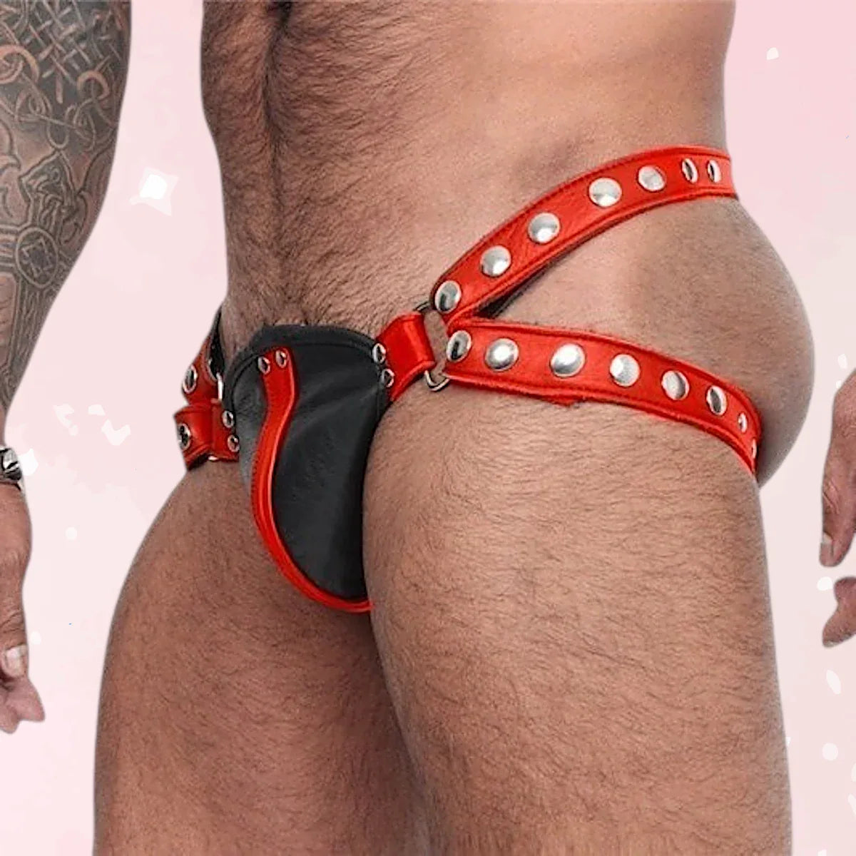 Studded Fetish Leather Harness Briefs (Colors) - Puppy's Aesthetics