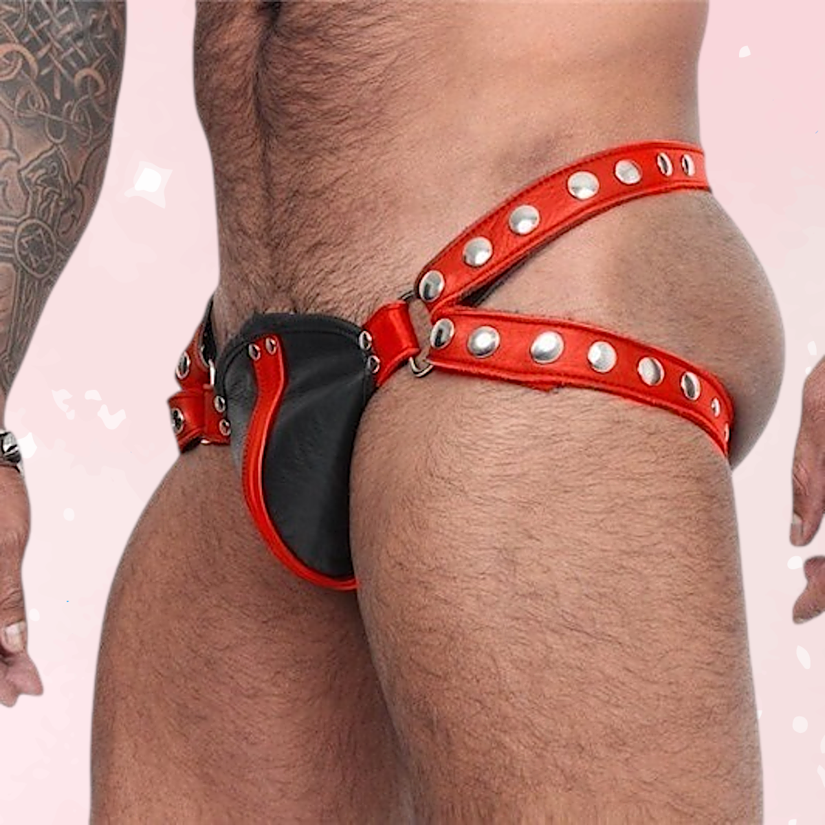 Studded Fetish Leather Harness Briefs (Colors)