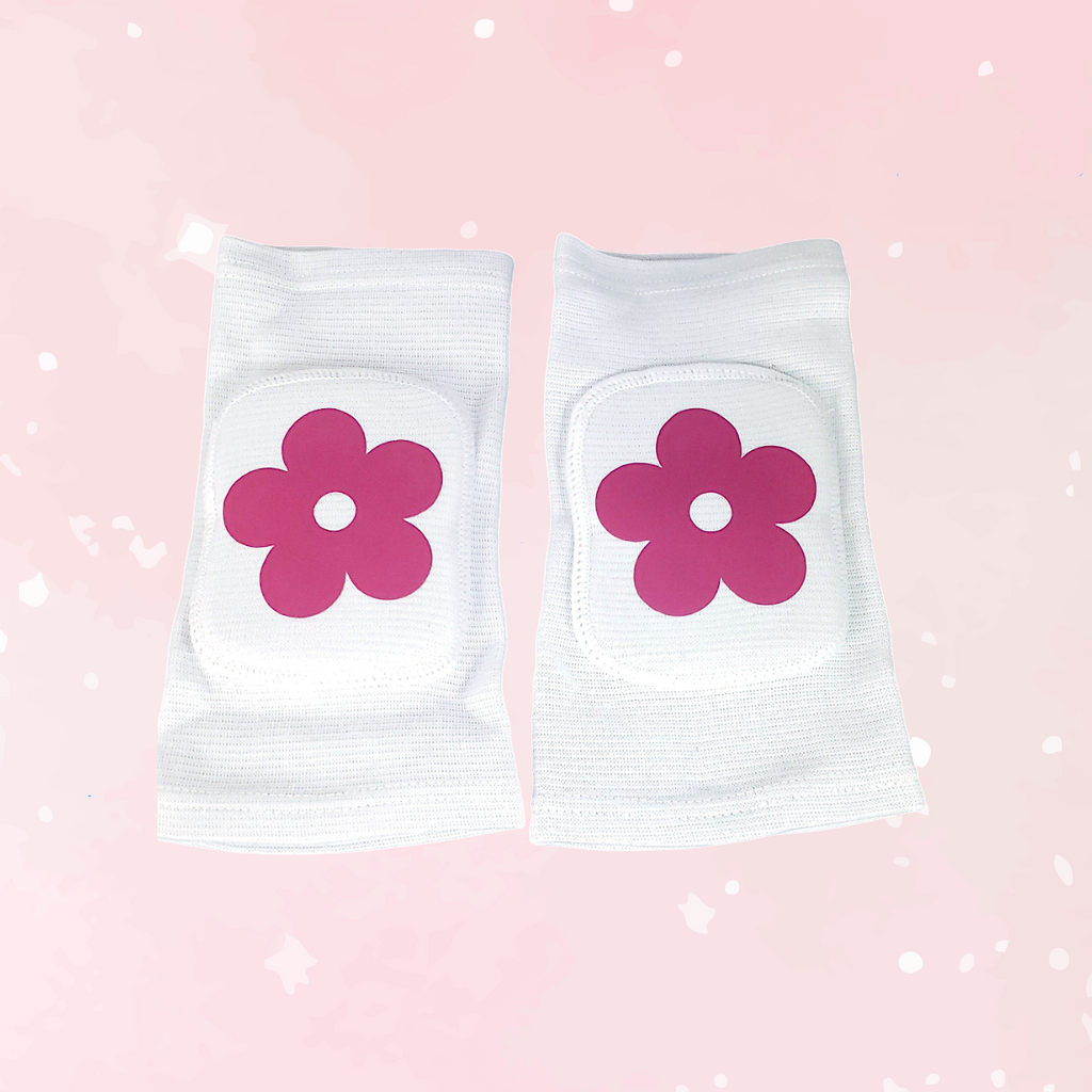White Flower Knee Pads
