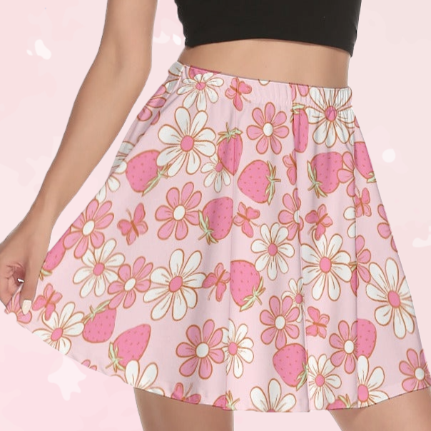 Strawberries & Daisies Mini Skirt