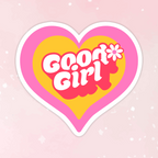 Retro Good Girl Heart Vinyl Sticker