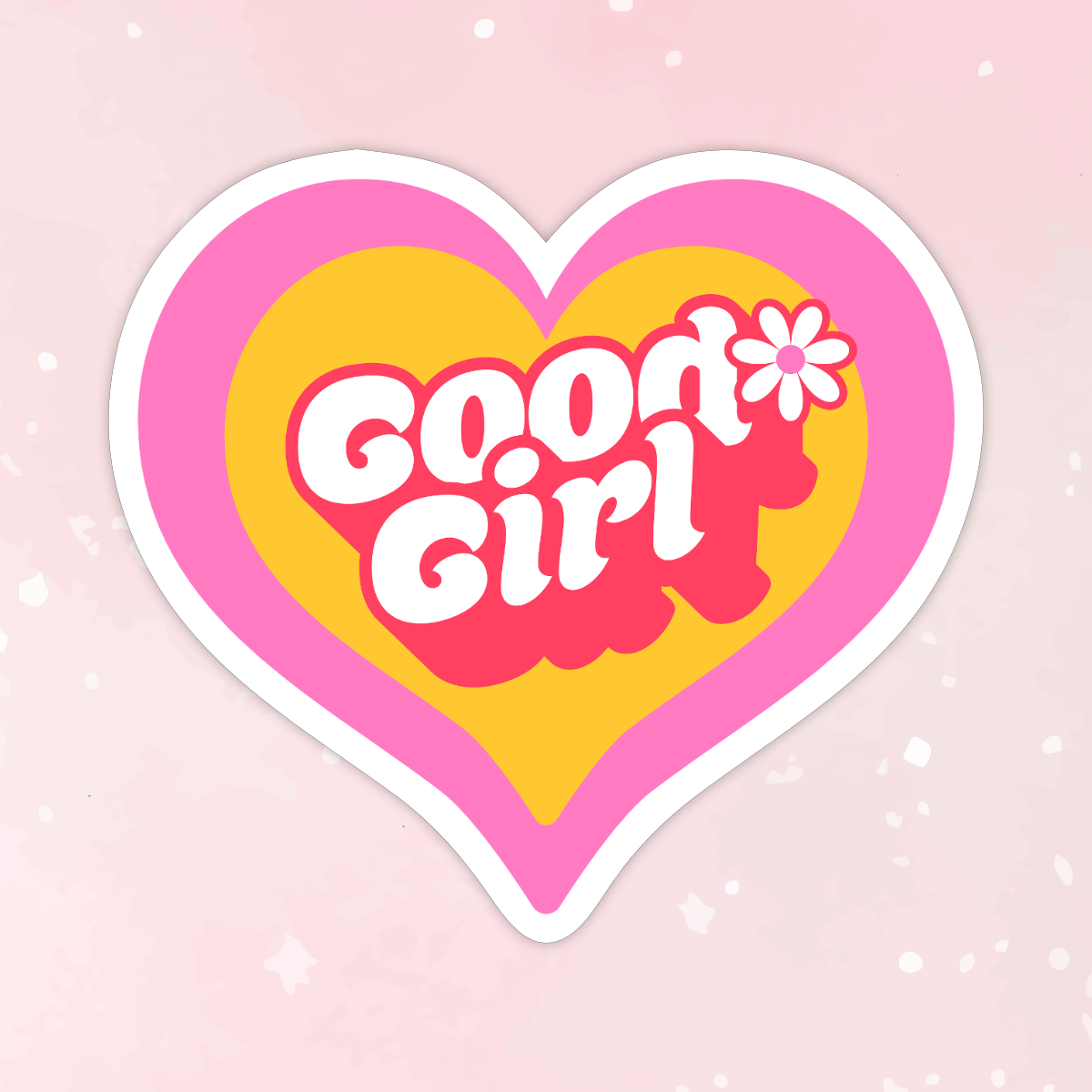 Retro Good Girl Heart Vinyl Sticker