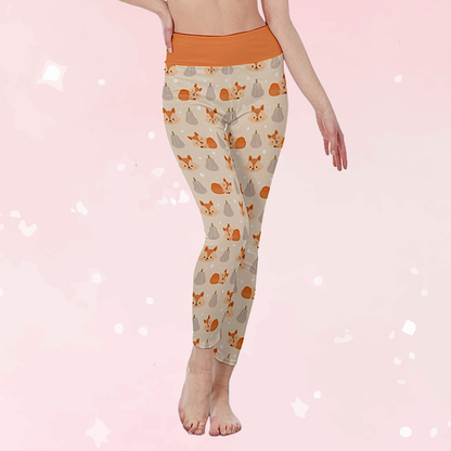 Fall Foxes High Waist Leggings