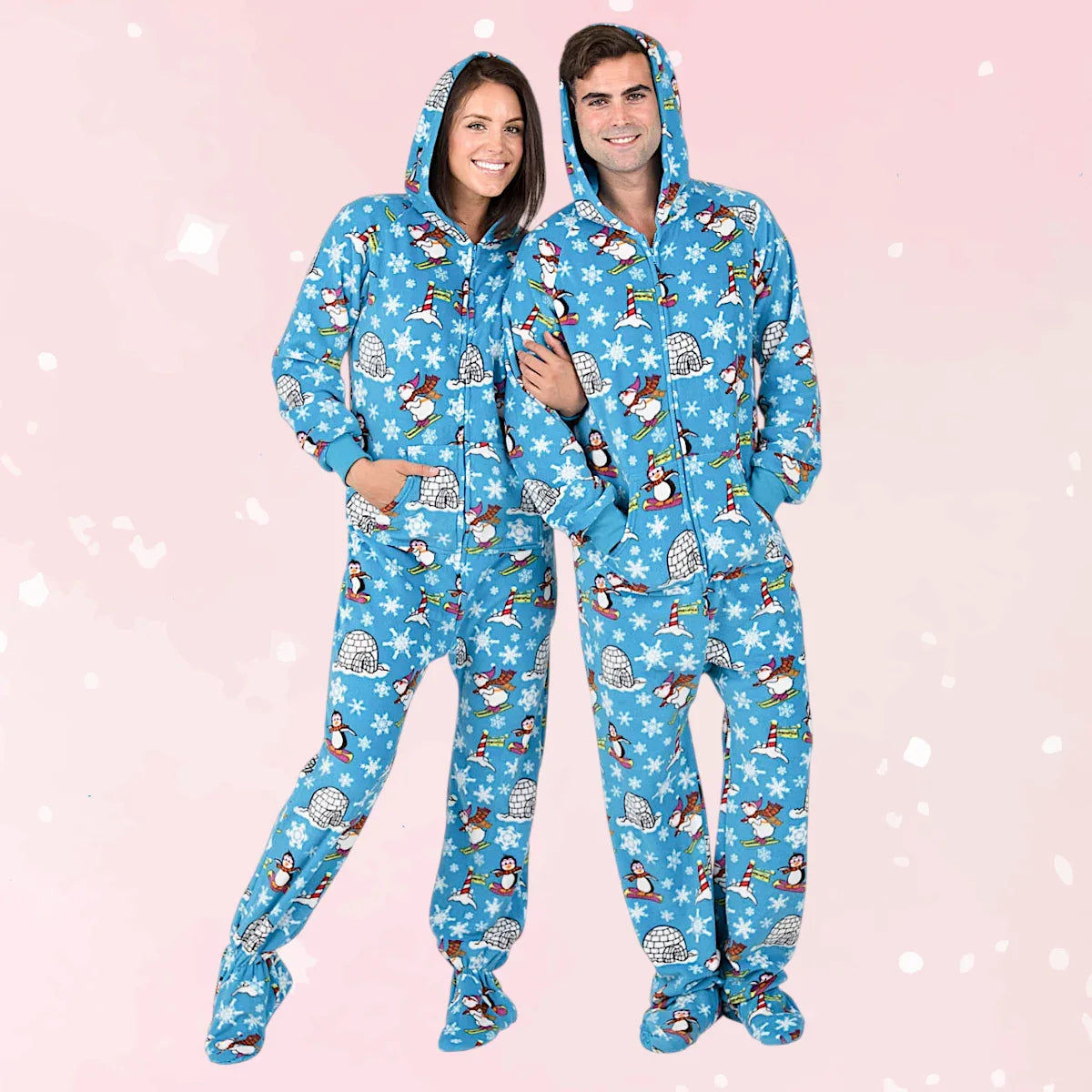 Winter Wonderland Adult Hoodie Fleece Onesie - Puppy's Aesthetics