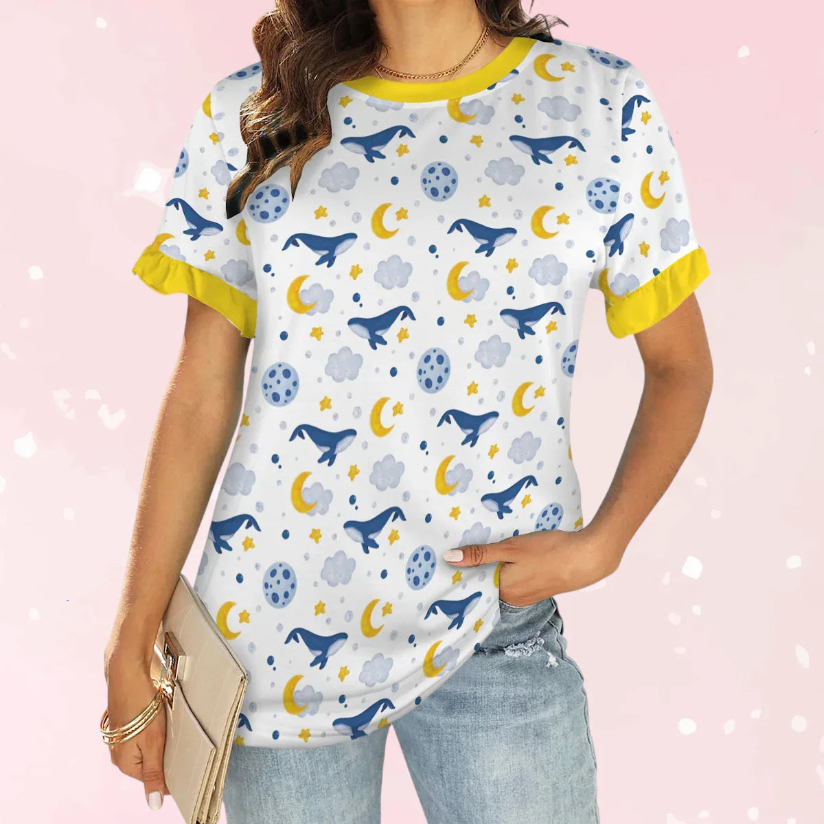 Sleepy Whale Ruffle Play Tee - Puppy's Aesthetics