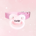 Pink Glitter Cuckie Pacifier Gag