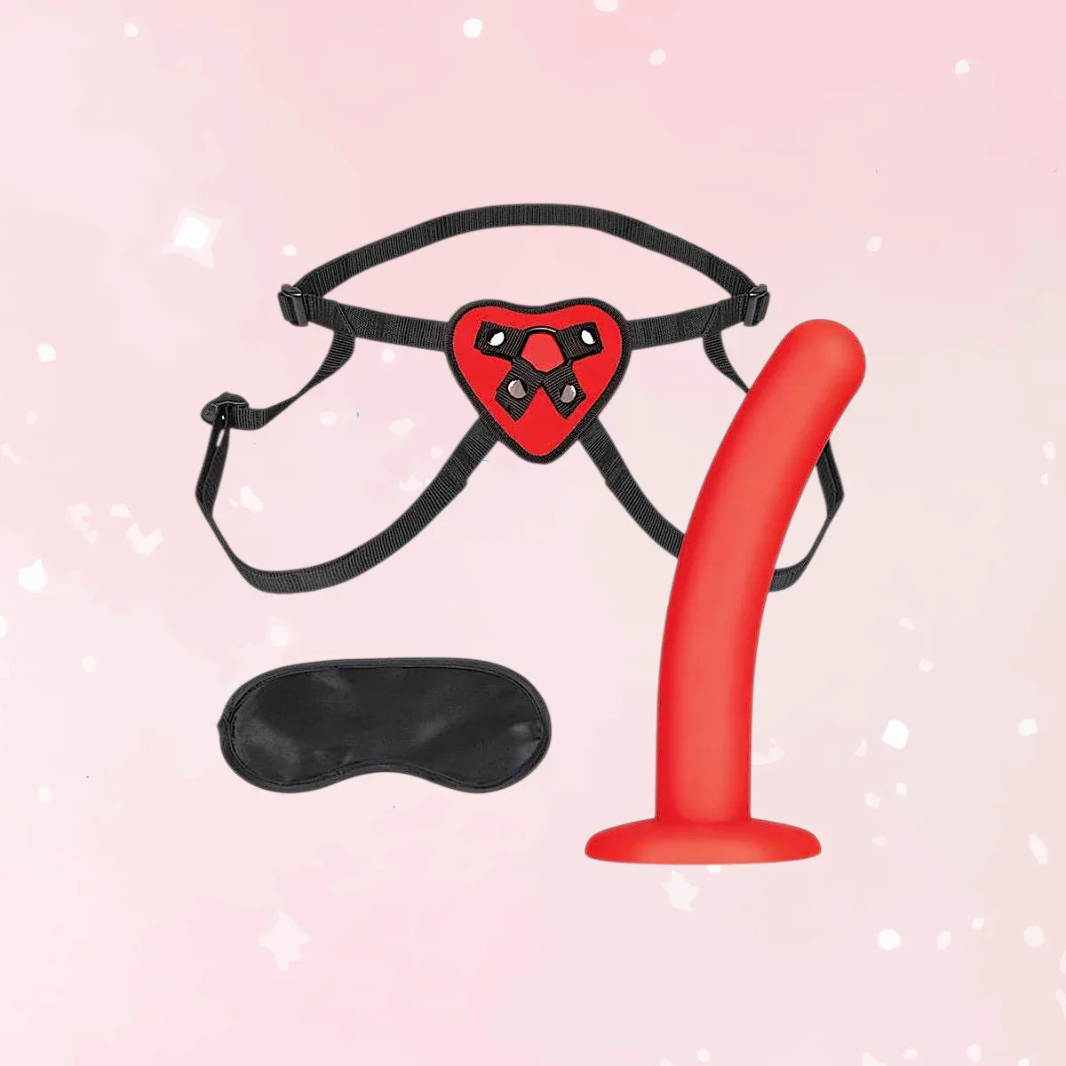 Lux Red Heart Strap Harness & Dildo - Puppy's Aesthetics