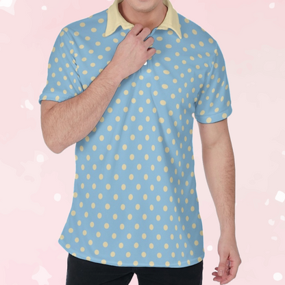 Blue Polka Dot Polo Shirt