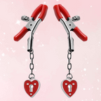 Captive Heart Padlock Nipple Clamps