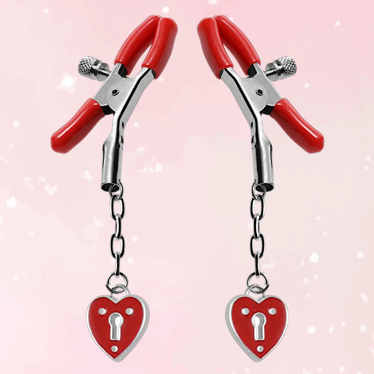Captive Heart Padlock Nipple Clamps - Puppy's Aesthetics