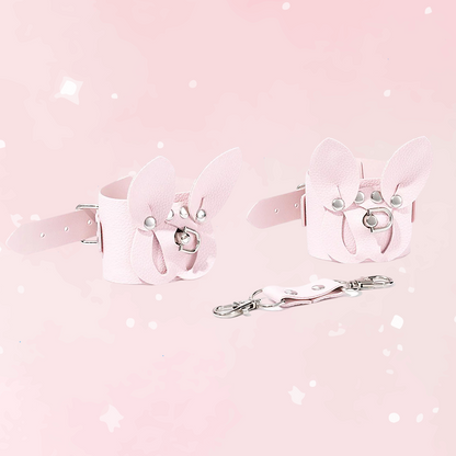 BDSM Pink Bunny Ears Wrist Cuffs