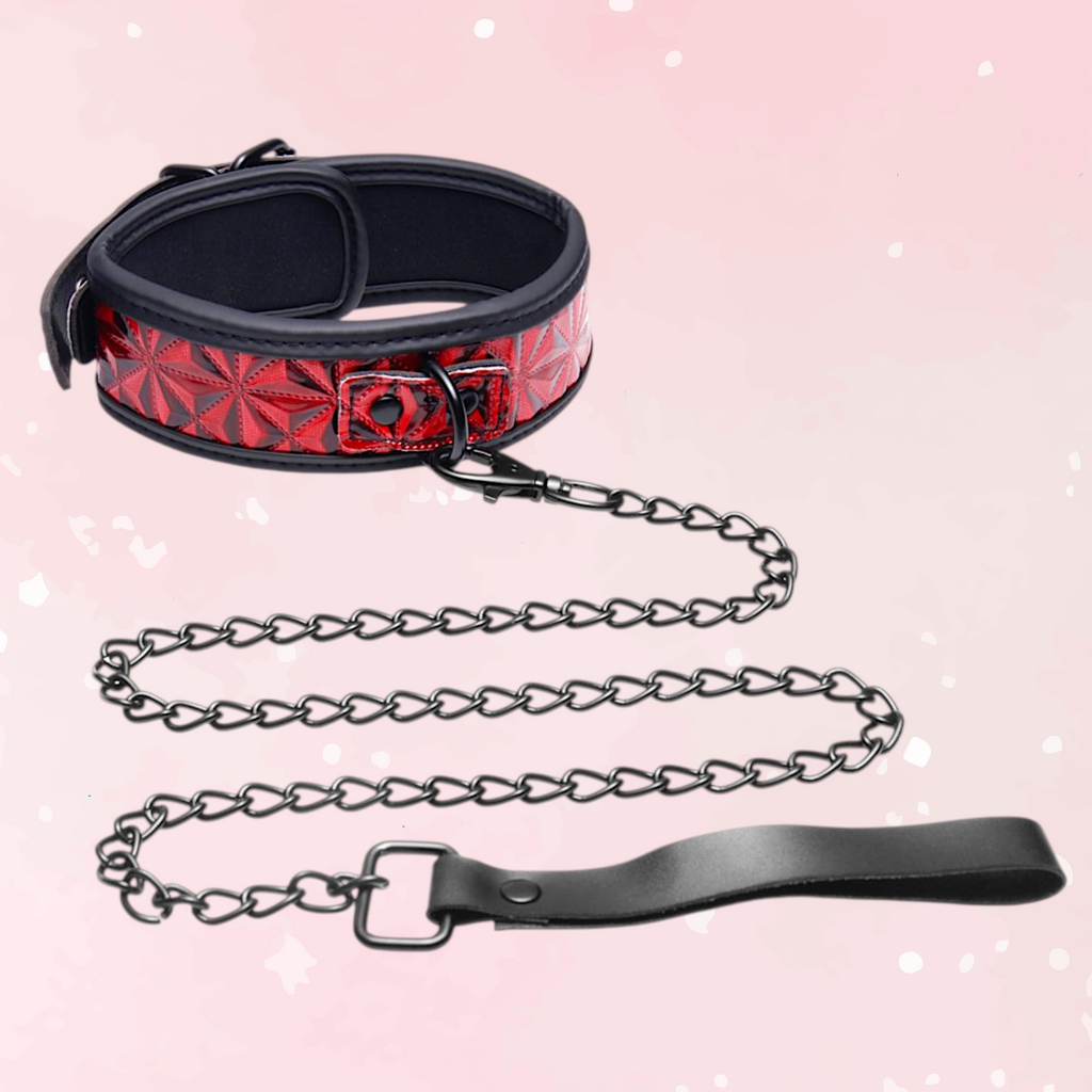 Crimson Tied Leash and Collar Set
