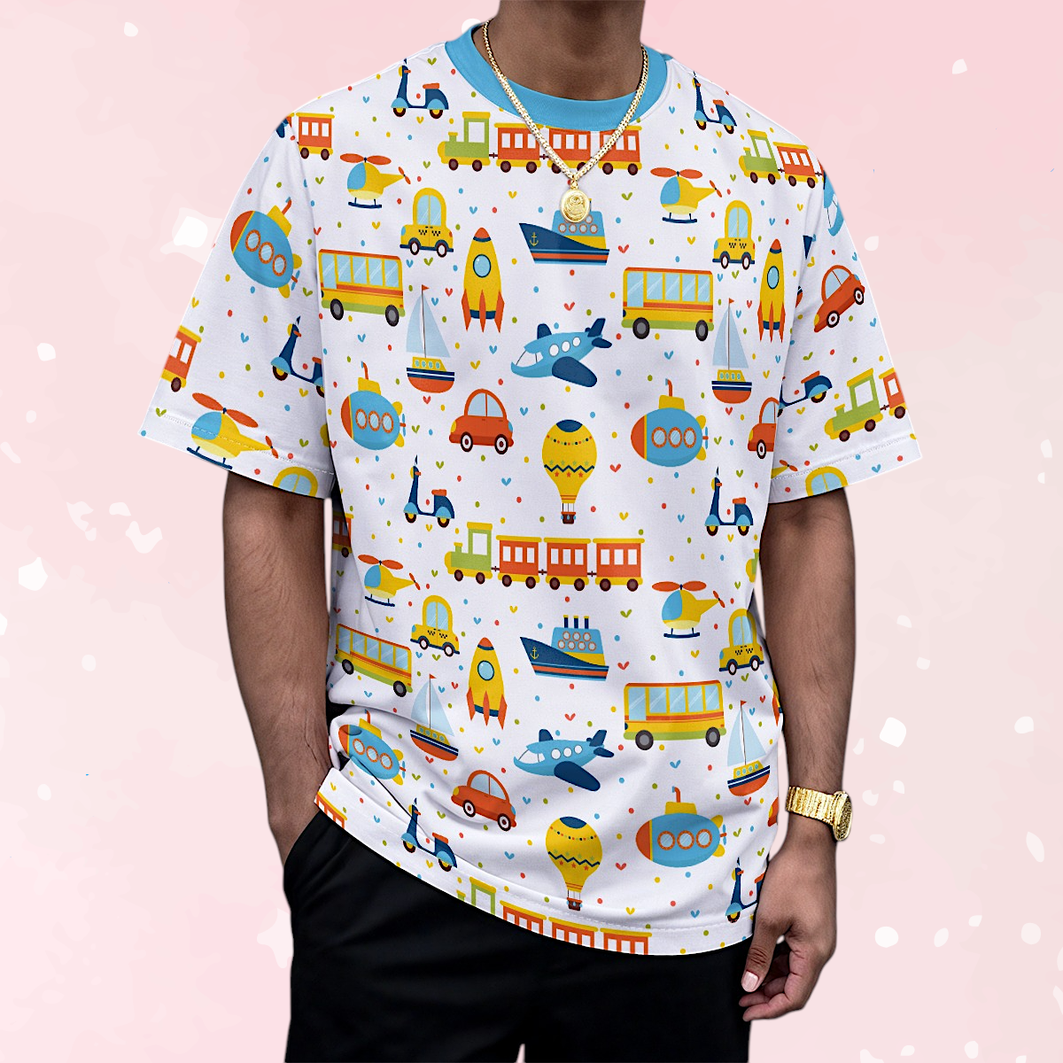 Playful Transport Drop-Shoulder Tee