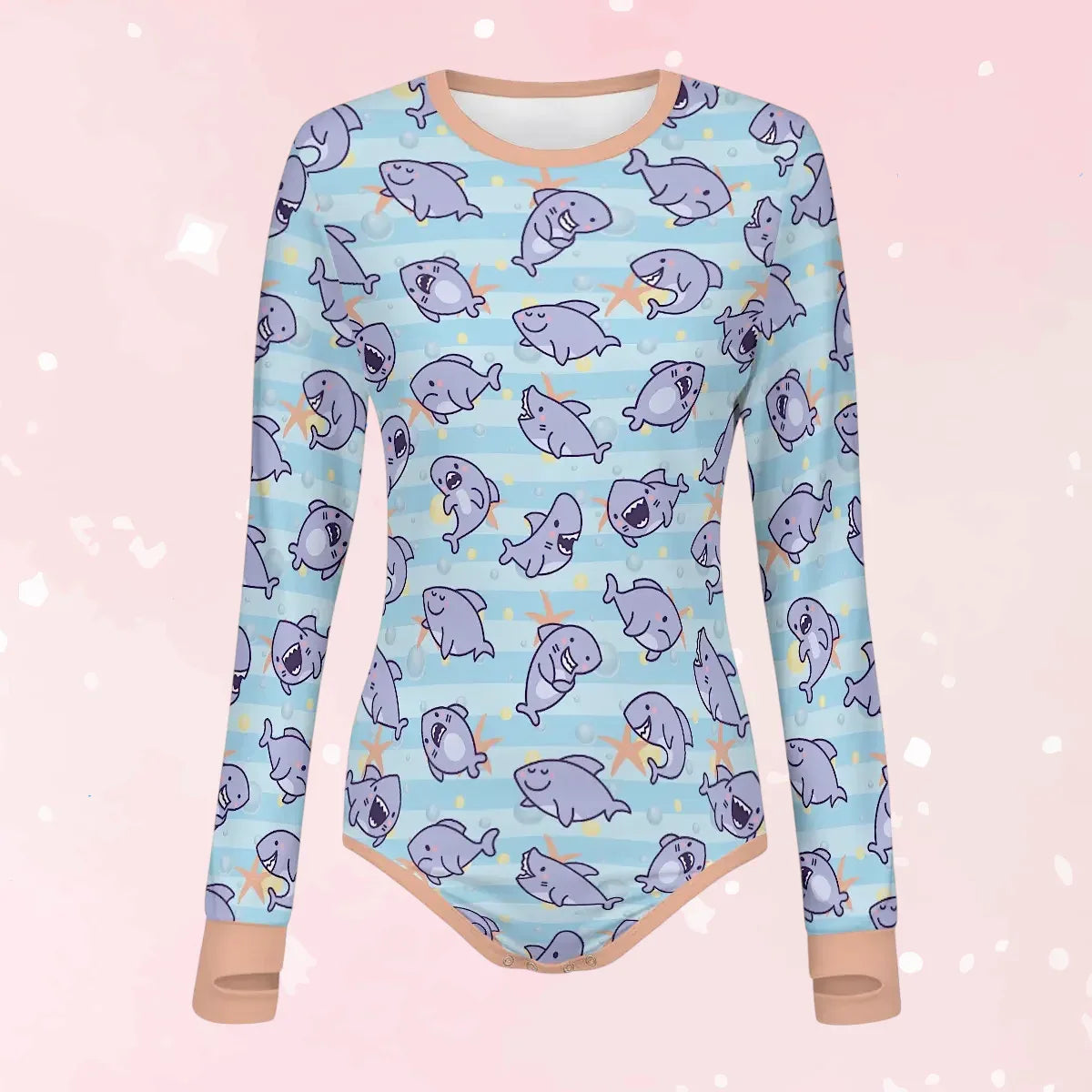Sharkie Long Sleeve CuddleSuit - Puppy's Aesthetics