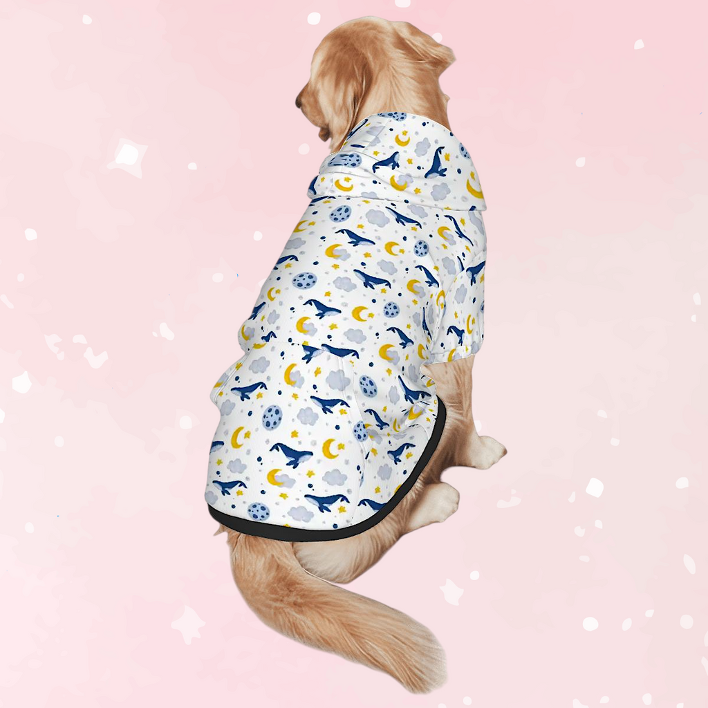 Sleepy Whale Dreams Pet Hoodie