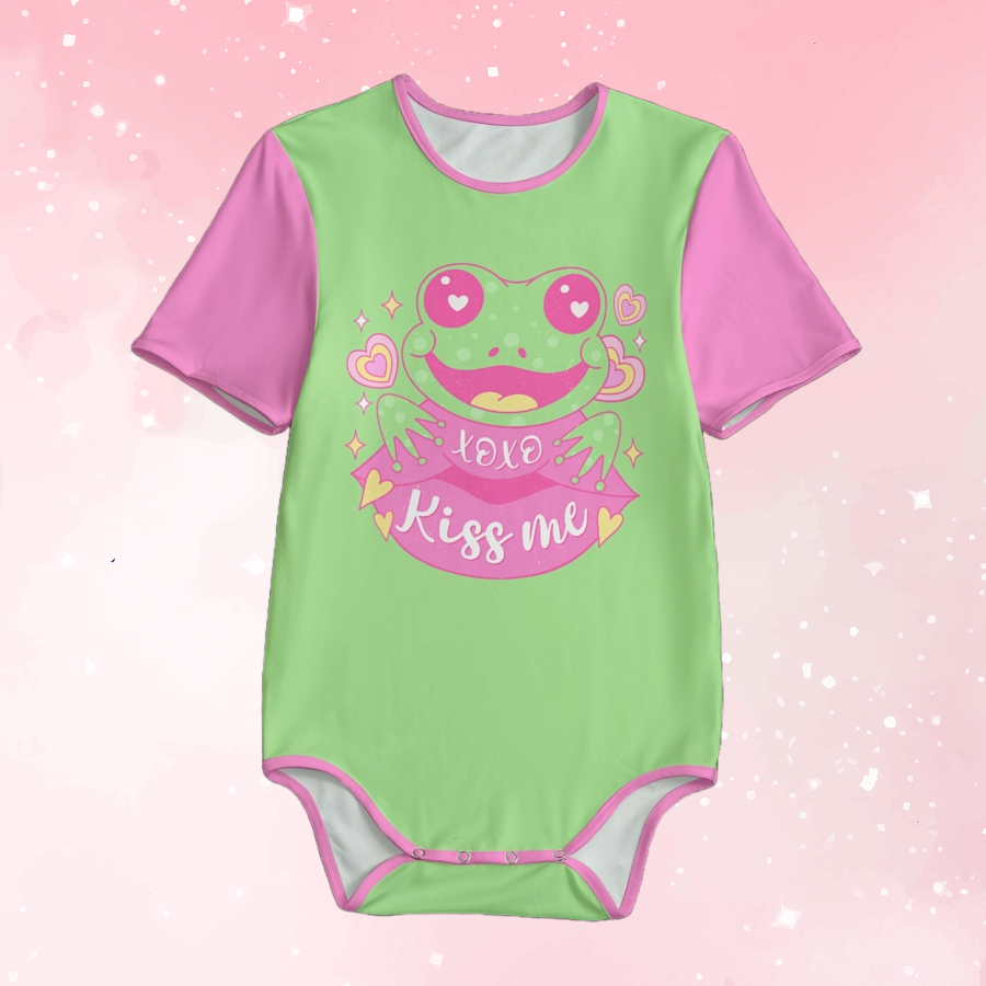 'Kiss Me' Kawaii Frog Adult Unisex Onesie