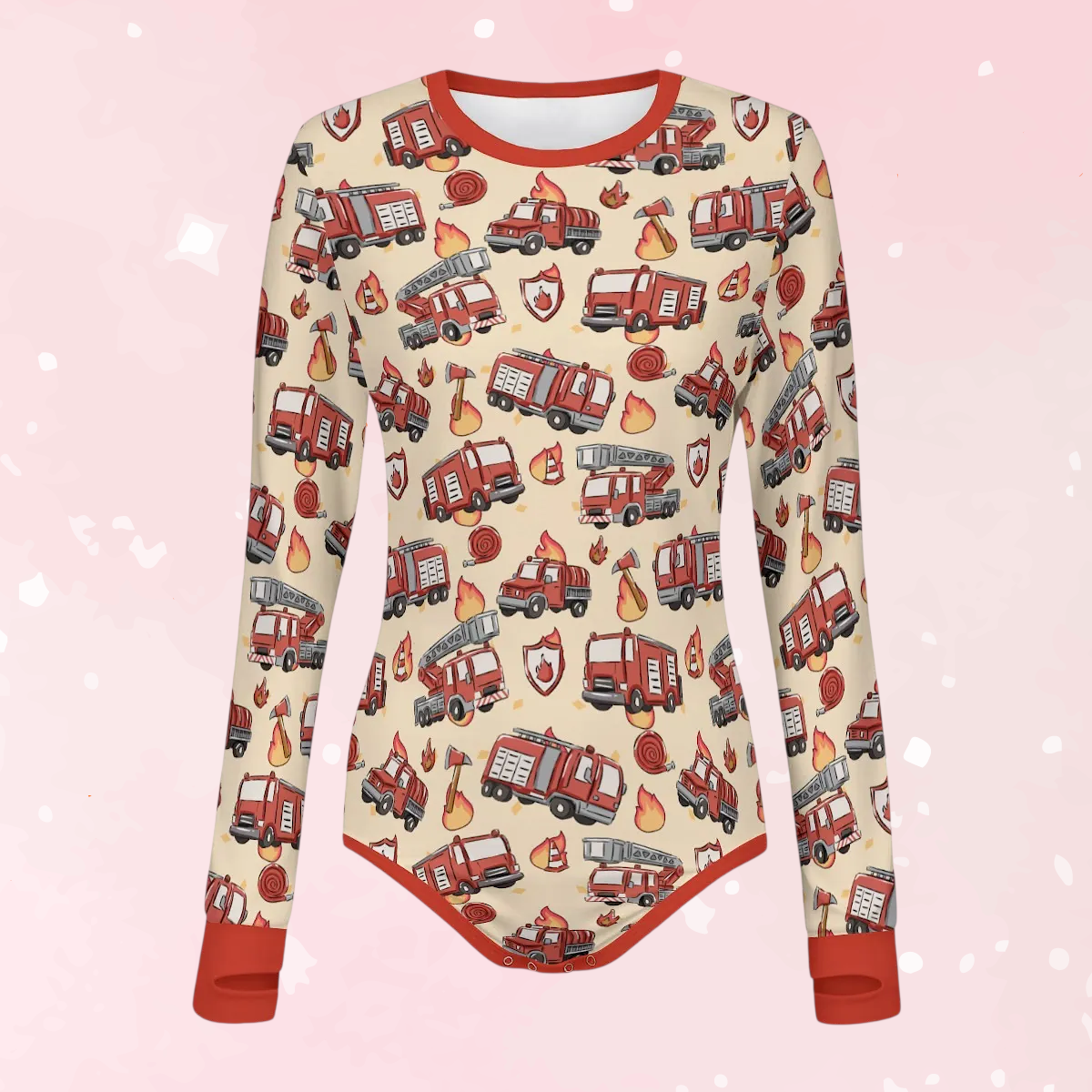 Little Firefighter Long Sleeve CuddleSuit