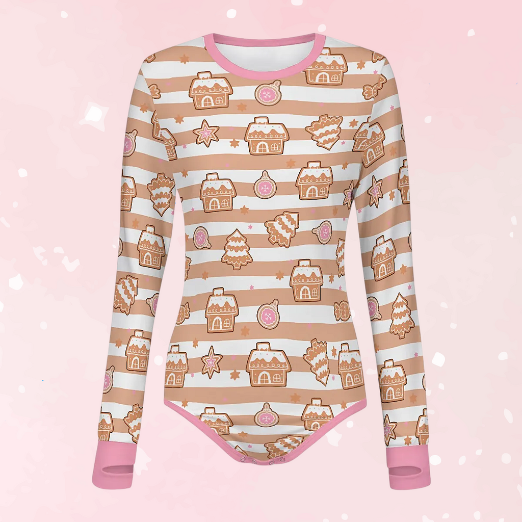 Gingerbread Cutie Long Sleeve CuddleSuit