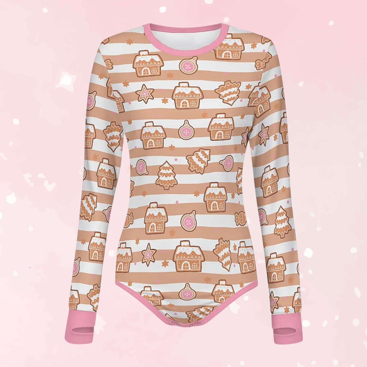 Gingerbread Cutie Long Sleeve CuddleSuit