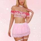 Pretty Lil Thing Pink Lingerie Skirt Set