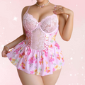 Plus Size Pretty Pink Lingerie Set