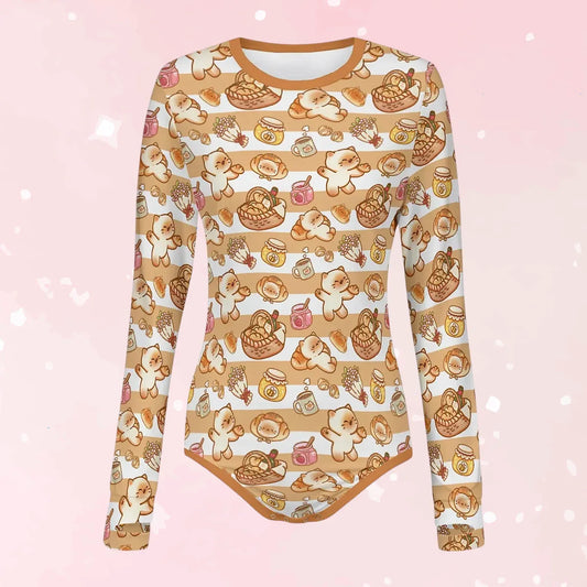 Sweet Picnic Long Sleeve CuddleSuit - Puppy's Aesthetics