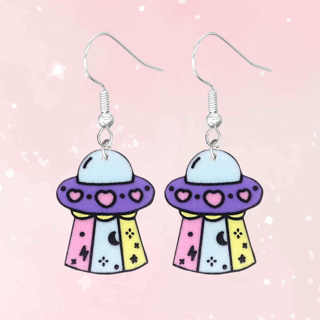 Cosmic Cutie UFO Dangle Earrings
