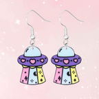 Cosmic Cutie UFO Dangle Earrings