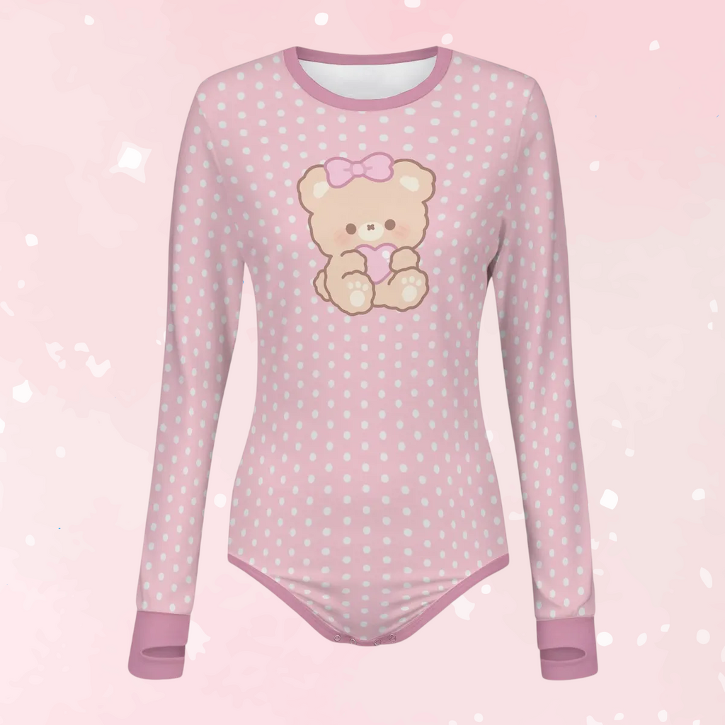 Sweetheart Teddy Long Sleeve CuddleSuit
