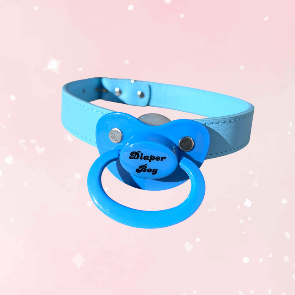 Diaper Boy Blue Pacifier Gag