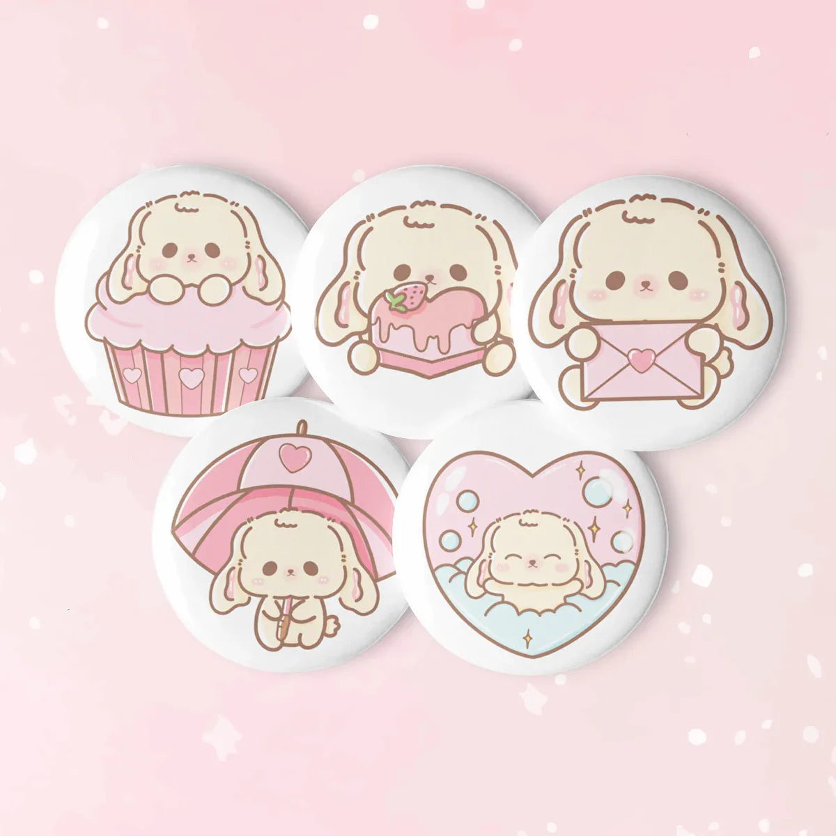 Sweet Lil BunBun Pins Set (5) - Puppy's Aesthetics