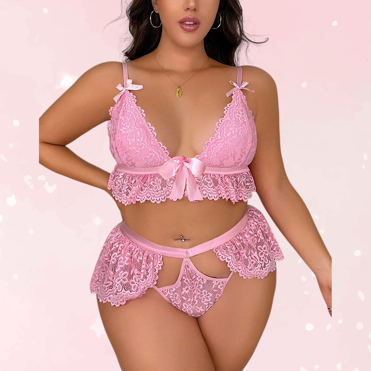 Plus Size Pink Call Me Baby Set