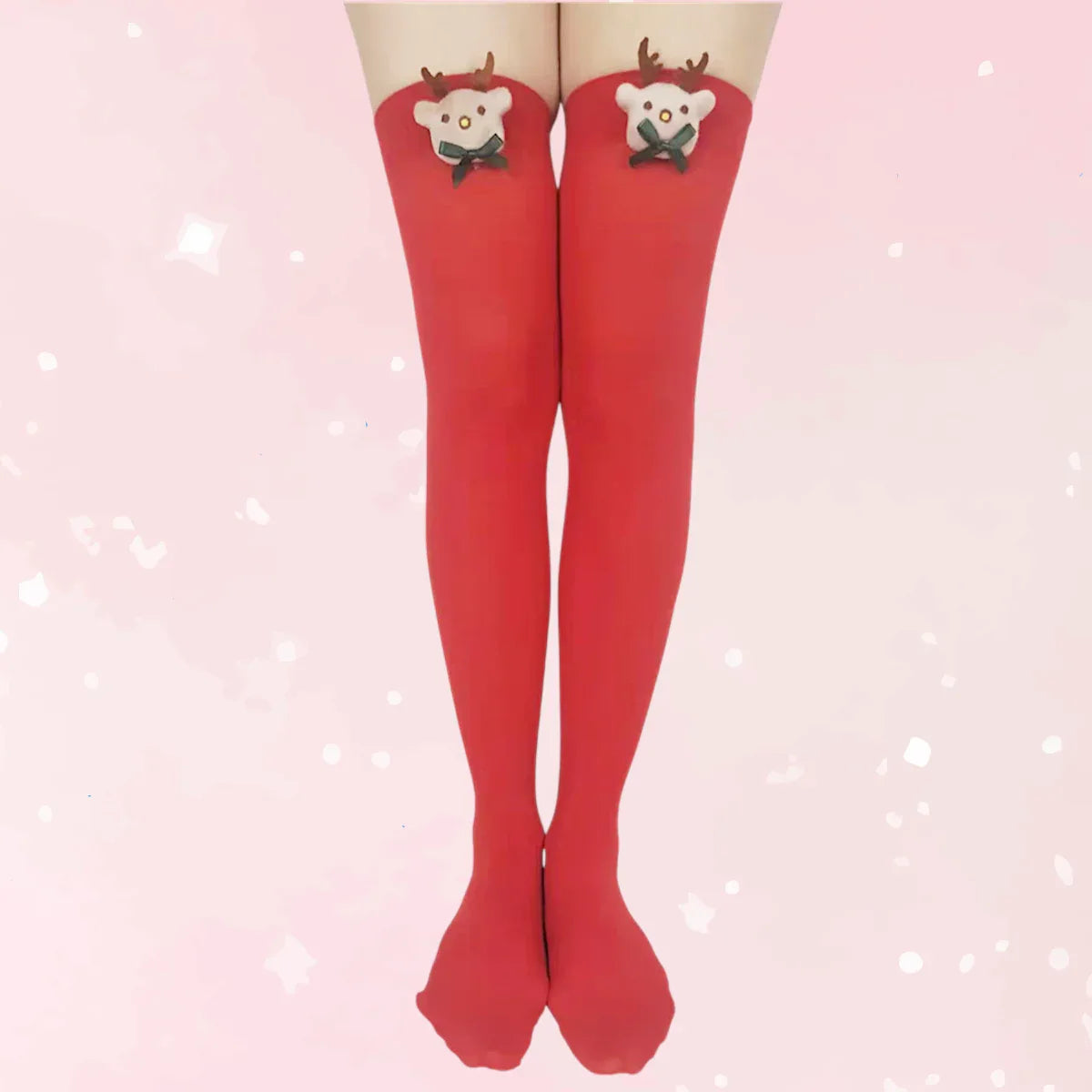 Reindeer Kissy-Thigh Stockings - Puppy's Aesthetics