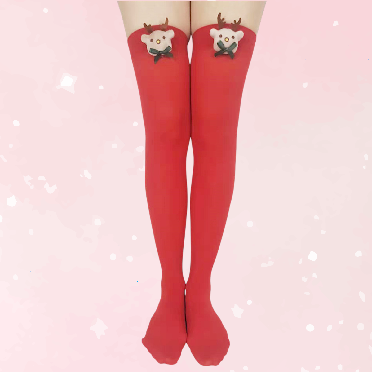 Reindeer Kissy-Thigh Stockings
