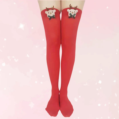 Reindeer Kissy-Thigh Stockings - Puppy's Aesthetics