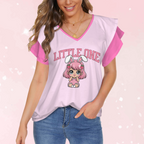 Little One Strawbaby Ruffle V-Neck Play Tee