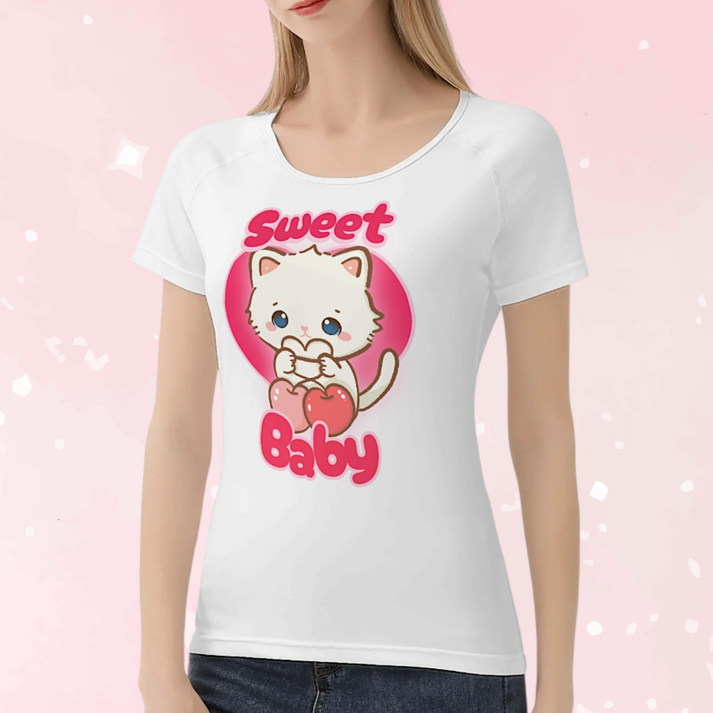 Sweet Cherry Kitty Soft Fit Tee - Puppy's Aesthetics