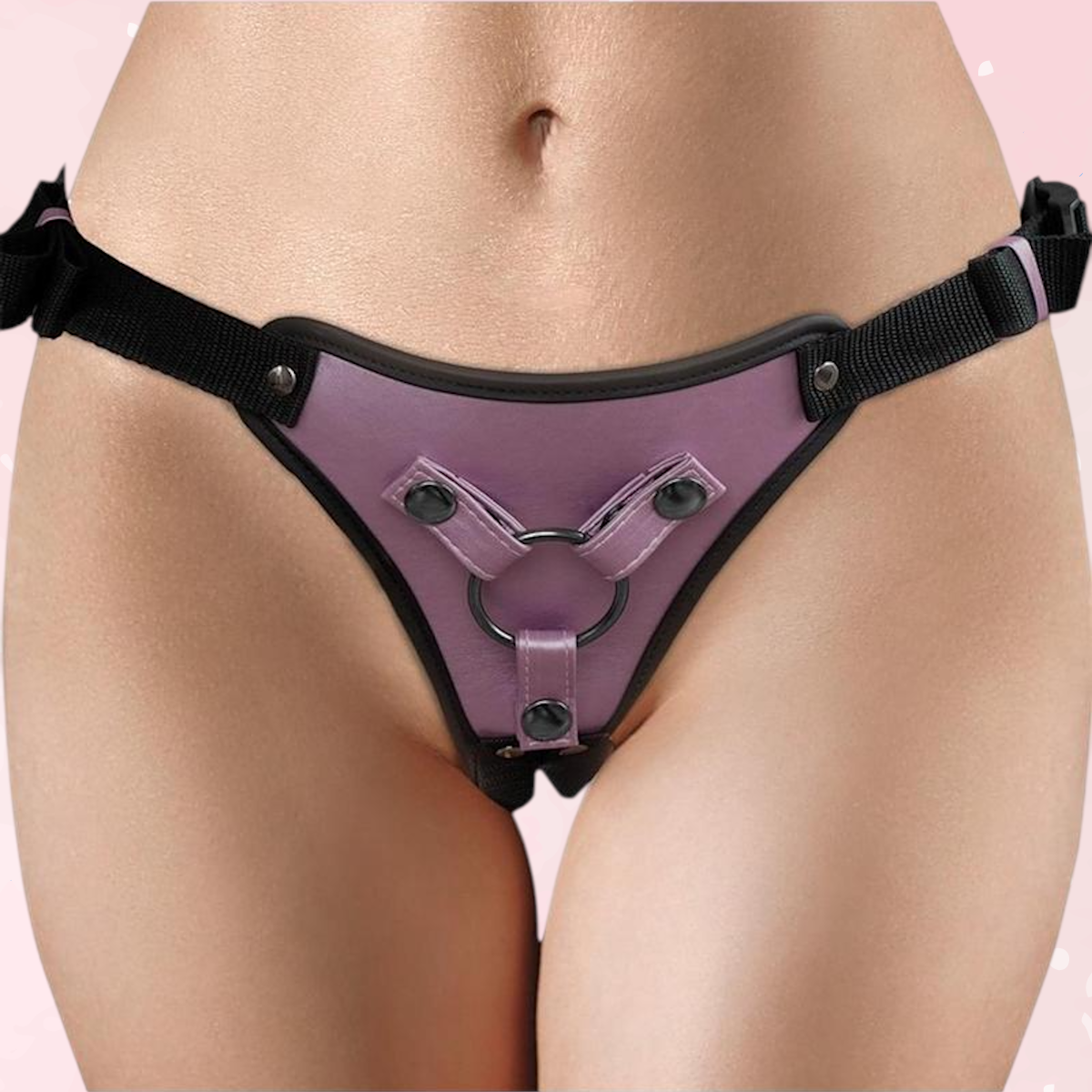 Metallic Rose Strap-On Harness