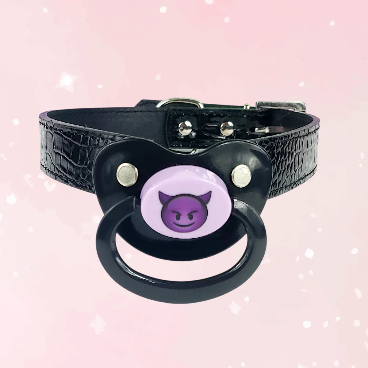 Devil Emoji Black Pacifier Gag - Puppy's Aesthetics