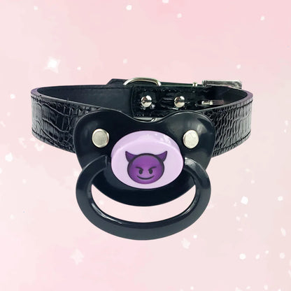 Devil Emoji Black Pacifier Gag - Puppy's Aesthetics