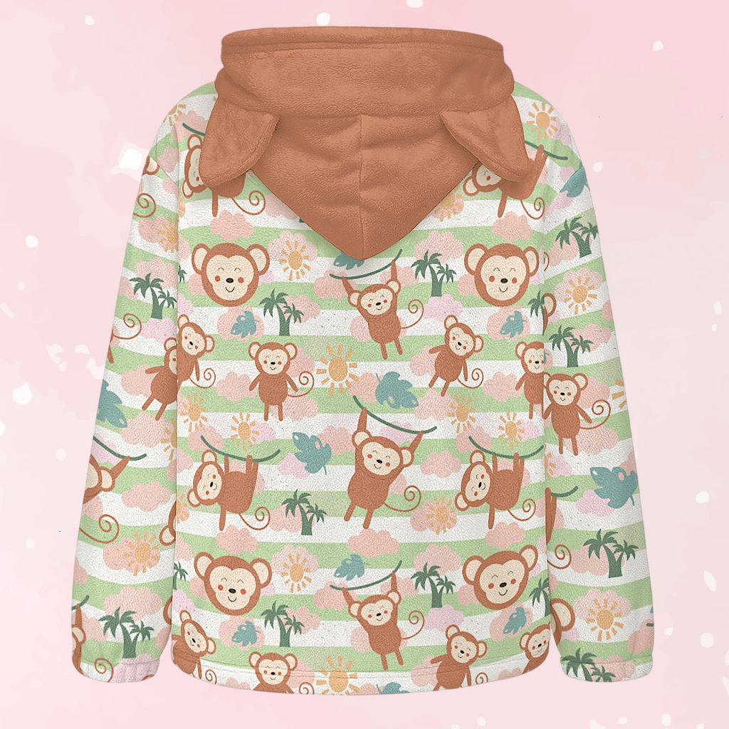 Monkey Mischief Cat Ear Hoodie