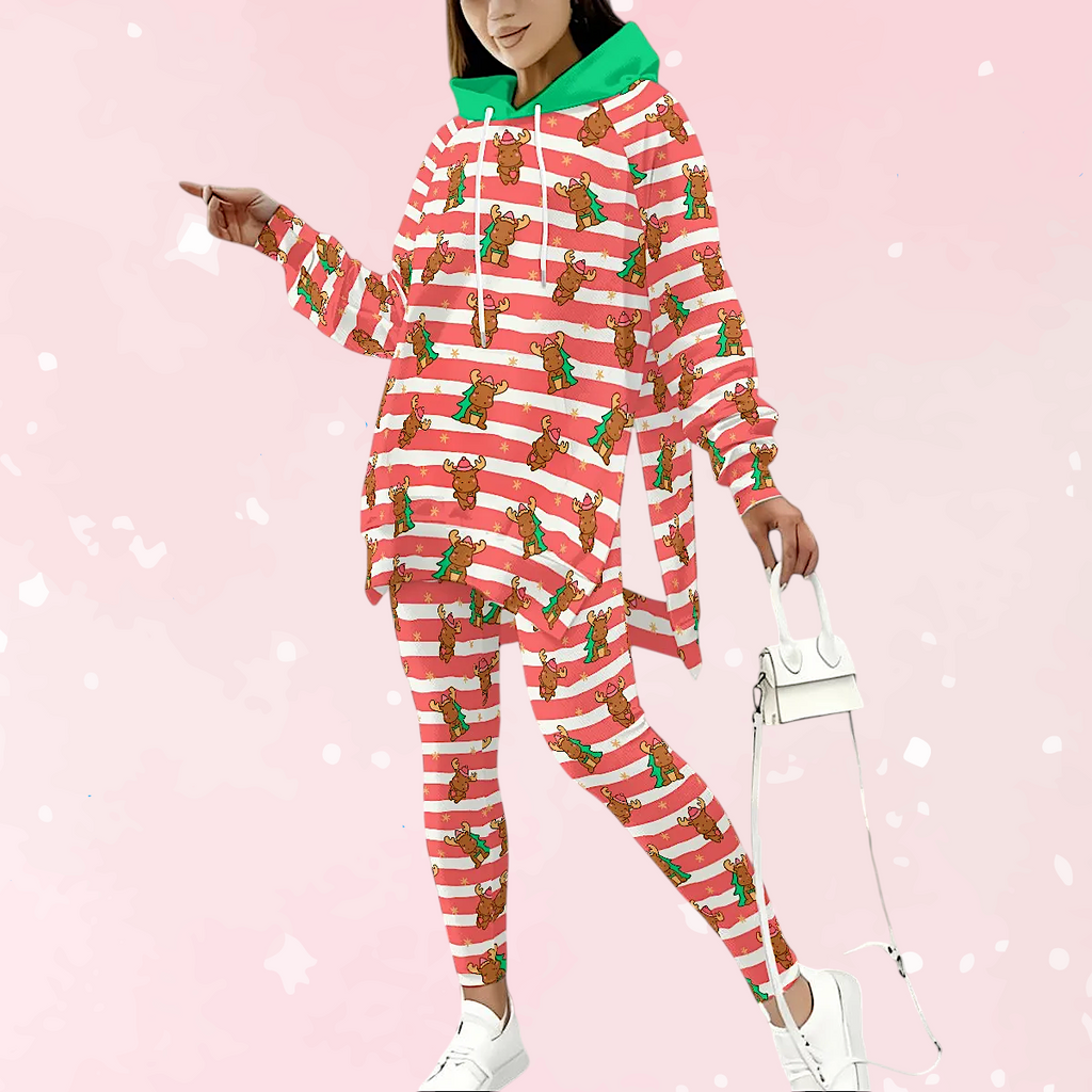 Merry Moose Stretch Hoodie Set