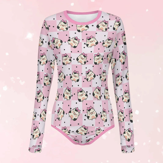 Pink Meadow Long Sleeve CuddleSuit - Puppy's Aesthetics