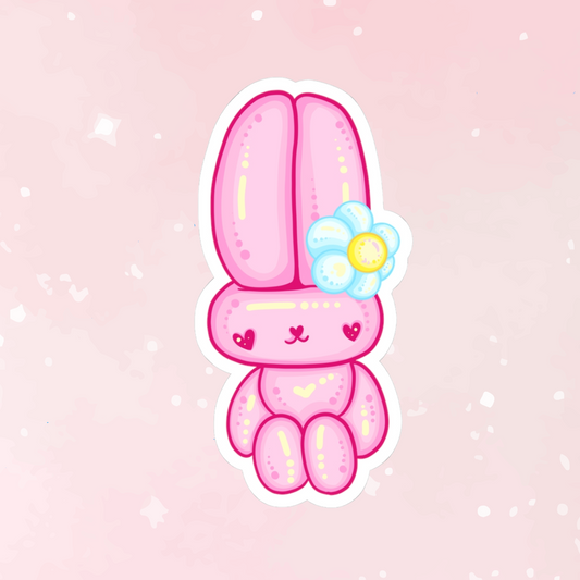 Kawaii Flower Bunny Kiss-Cut Sticker - Puppy's Aesthetics