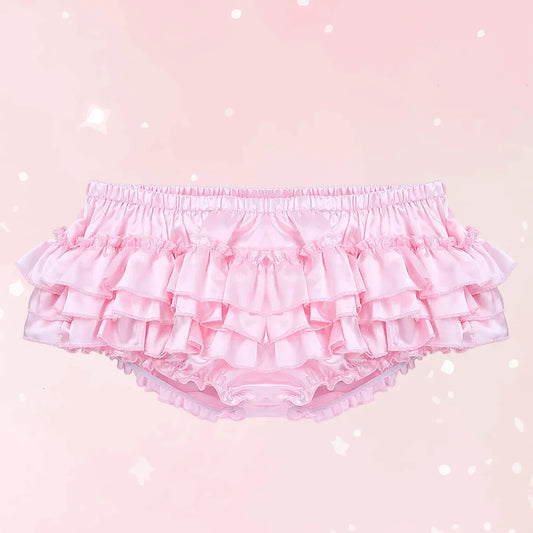 Sissy Ruffled Bloomer Panties – Satin (Colors) - Puppy's Aesthetics
