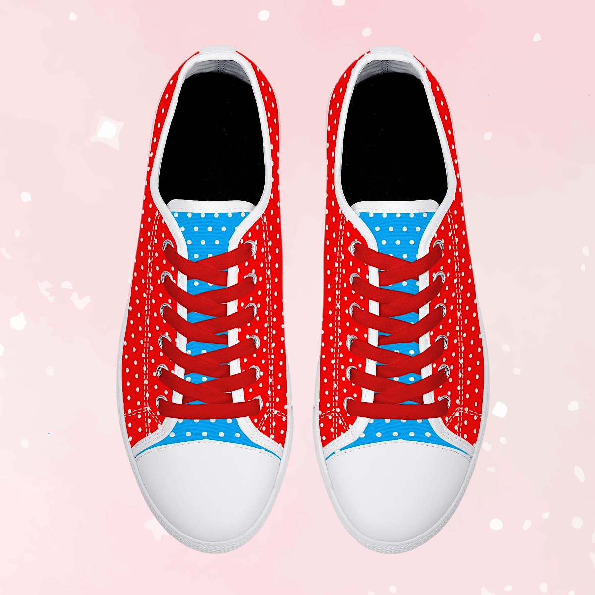 Candy Pop Polka Canvas Low Top Sneakers