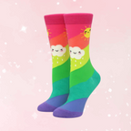 Rainbow Clouds Mid-Tube Socks