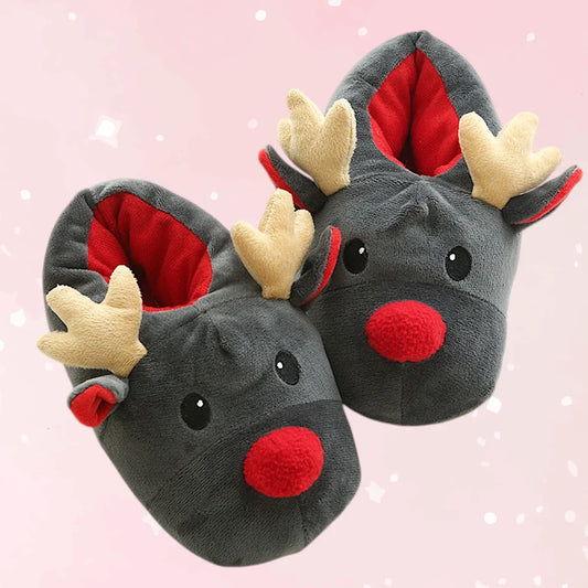 Rudy Snuggle Reindeer Unisex Slippers - Puppy's Aesthetics